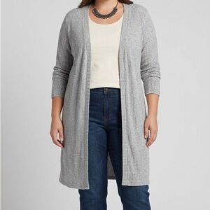 😍 SHOW SPECIAL-STUDIO light gray ribbed long cardigan XL